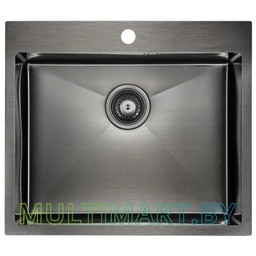 Кухонная мойка Paulmark Brim PM215951-GM (вороненая сталь)